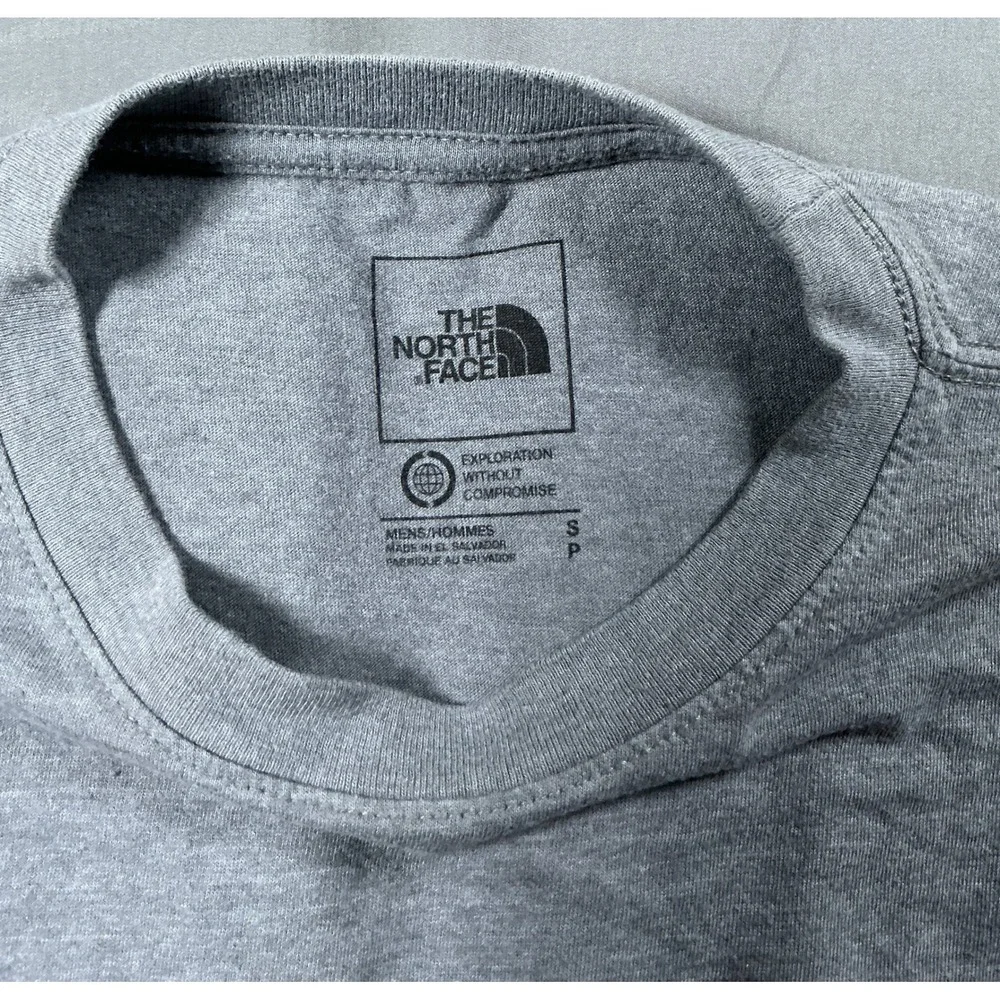 The North Face Mens Gray Bear Graphic Logo T-Shirt Small Short Sleeve Heather